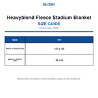 18900 Gildan Heavyblend Fleece Stadium Blanket size guide (18900)