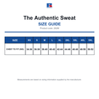 262M Russell The Authentic Sweat size guide (262M)