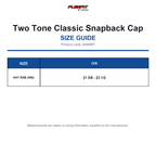 6089MT Flexfit Two Tone Classic Snapback Cap size guide (6089MT)