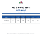 61023 FOTL Kid's Iconic 150 T size guide (61023)