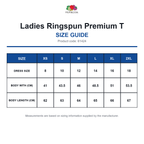 61424 FOTL Ladies Ringspun Premium T size guide (61424)