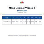 61426 FOTL Mens Original V Neck T size guide (61426)
