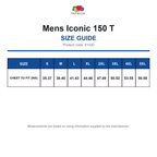 61430 FOTL Mens Iconic 150 T size guide (61430)