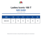 61432 FOTL Ladies Iconic 150 T size guide (61432)
