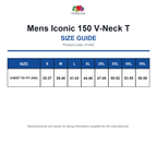 61442 FOTL Mens Iconic 150 V-Neck T size guide (61442)