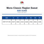62216 FOTL Mens Classic Raglan Sweat size guide (62216)