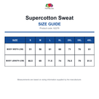 62276 FOTL Supercotton Sweat size guide (62276)