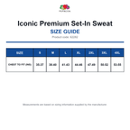62282 FOTL Iconic Premium Set-In Sweat size guide (62282)