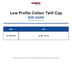 6245CM Flexfit Low Profile Cotton Twill Cap size guide (6245CM)
