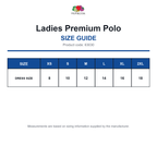 63030 FOTL Ladies Premium Polo size guide (63030)