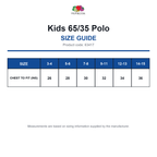 63417 FOTL Kids 65/35 Polo size guide (63417)