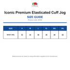64056 FOTL Iconic Premium Elasticated Cuff Jog size guide (64056)