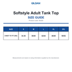 64200 GIldan Softstyle Adult Tank Top size guide (64200)