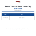 6606T Flexfit Retro Trucker Two Tone Cap size guide (6606T)