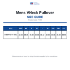 710M Russell Collection Mens VNeck Pullover size guide (710M)
