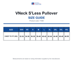 716M Russell Collection VNeck S'Less Pullover size guide (716M)