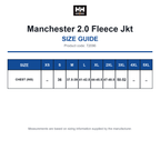 72096 Helly Hansen Manchester 2.0 Fleece Jkt size guide (72096)