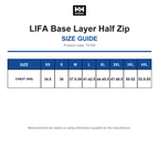 75109 Helly Hansen LIFA Base Layer Half Zip size guide (75109)