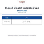 7706 Flexfit Curved Classic Snapback Cap size guide (7706)