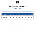 77408 Helly Hansen Oxford 4X Cargo Pant size guide (77408)