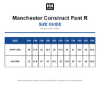 77521 Helly Hansen Manchester Construct Pant R size guide (77521)