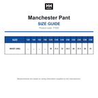 77525 Helly Hansen Manchester Pant size guide (77525)