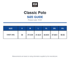 79167 Helly Hansen Classic Polo size guide (79167)