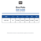 79241N Helly Hansen Evo Polo size guide (79241N)