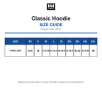 79327 Helly Hansen Classic Hoodie size guide (79327)
