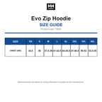79345 Helly Hansen Evo Zip Hoodie size guide (79345)