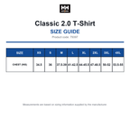 79397 Helly Hansen Classic 2.0 T-Shirt size guide (79397)
