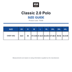 79398 Helly Hansen Classic 2.0 Polo size guide (79398)
