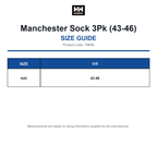 79646 Helly Hansen Manchester Sock 3Pk (43-46) size guide (79646)