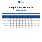 933F Russell Collection Lady SS Tailor Oxford size guide (933F)