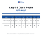 935F Russell Collection Lady SS Clasic Poplin size guide (935F)