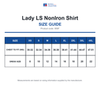 956F Russell Collection Lady LS NonIron Shirt size guide (956F)