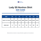 957F Russell Collection Lady SS NonIron Shirt size guide (957F)