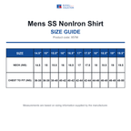 957M Russell Collection Mens SS NonIron Shirt size guide (957M)