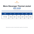 AFP-2 Stormtech Mens Stavanger Thermal Jacket size guide (AFP-2)