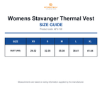 AFV-1W Stormtech Womens Stavanger Thermal Vest size guide (AFV-1W)