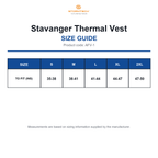 AFV-1 Stormtech Stavanger Thermal Vest size guide (AFV-1)