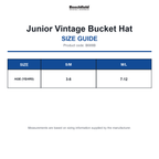 B688B Beechfield Junior Vintage Bucket Hat size guide (B688B)
