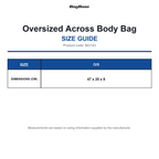 BG143 Bagbase Oversized Across Body Bag size guide (BG143)