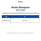 BG144 Bagbase Studio Waistpack size guide (BG144)