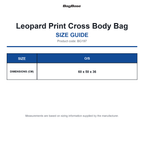 BG197 Bagbase Leopard Print Cross Body Bag size guide (BG197)