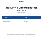 BG241 Bagbase Modulr™ 1 Litre Multipocket size guide (BG241)