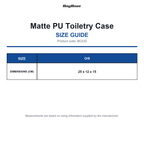 BG332 Bagbase Matte PU Toiletry Case size guide (BG332)