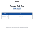 BG373 Bagbase Ramble Belt Bag size guide (BG373)