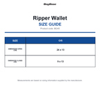 BG40 Bagbase Ripper Wallet size guide (BG40)