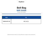 BG42 Bagbase Belt Bag size guide (BG42)